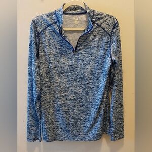 Badger Sport Women's Blue Speckled Quarter-Zip Pullover